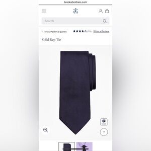 Brooks Brothers Solid Rep Tie, Navy Blue, Extra Long L/XL, NWT